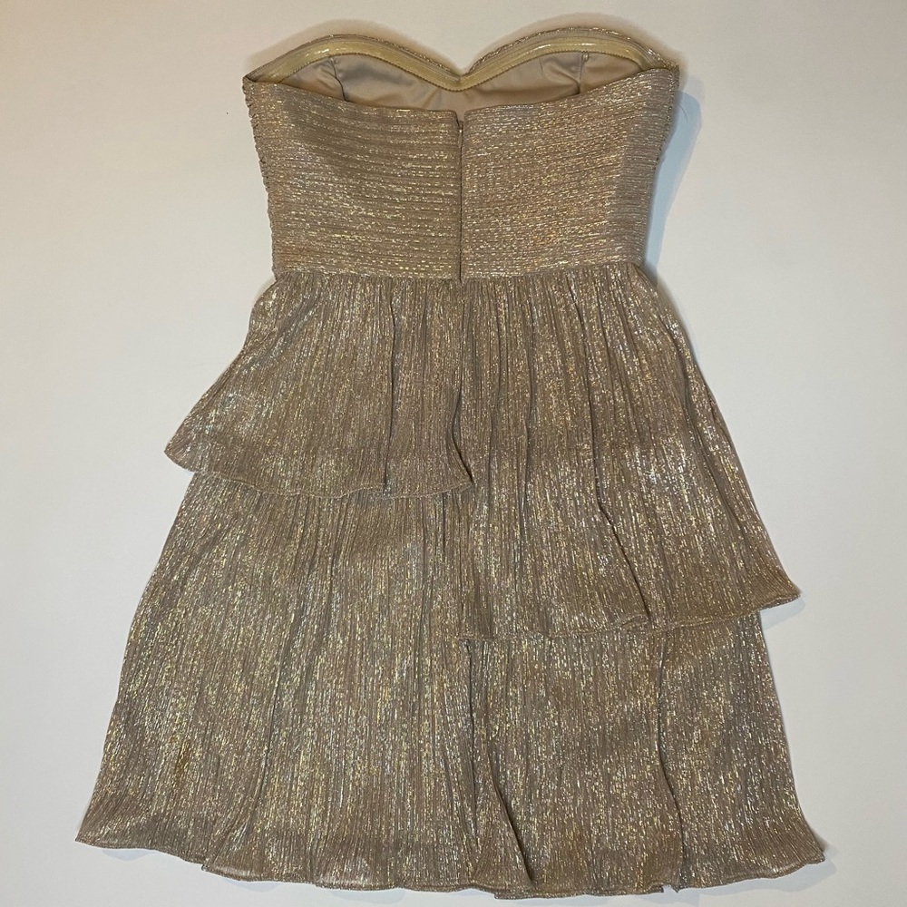Max & Cleo Metallic Gold Dress View 4